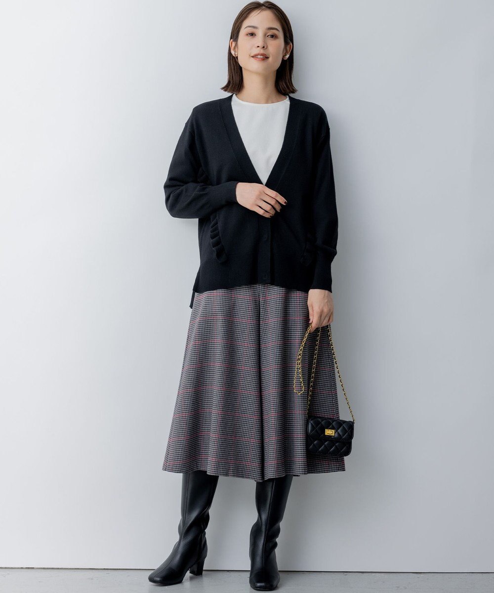 組曲 T/Rツイルストレッチ フレアパンツ 