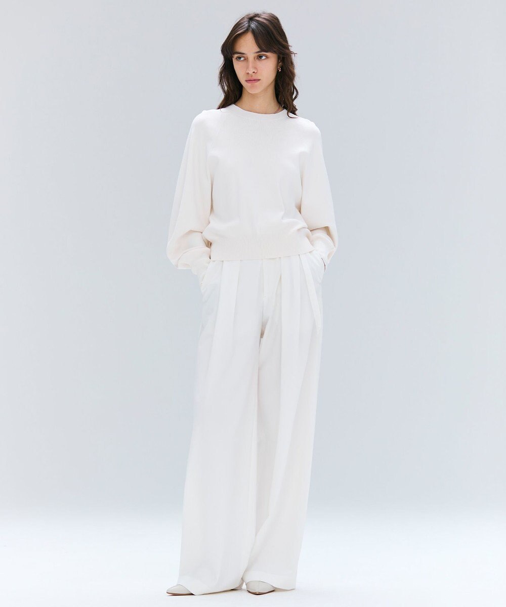 BEIGE， 【洗える】LAURA / ドライタッチバックジップニット 