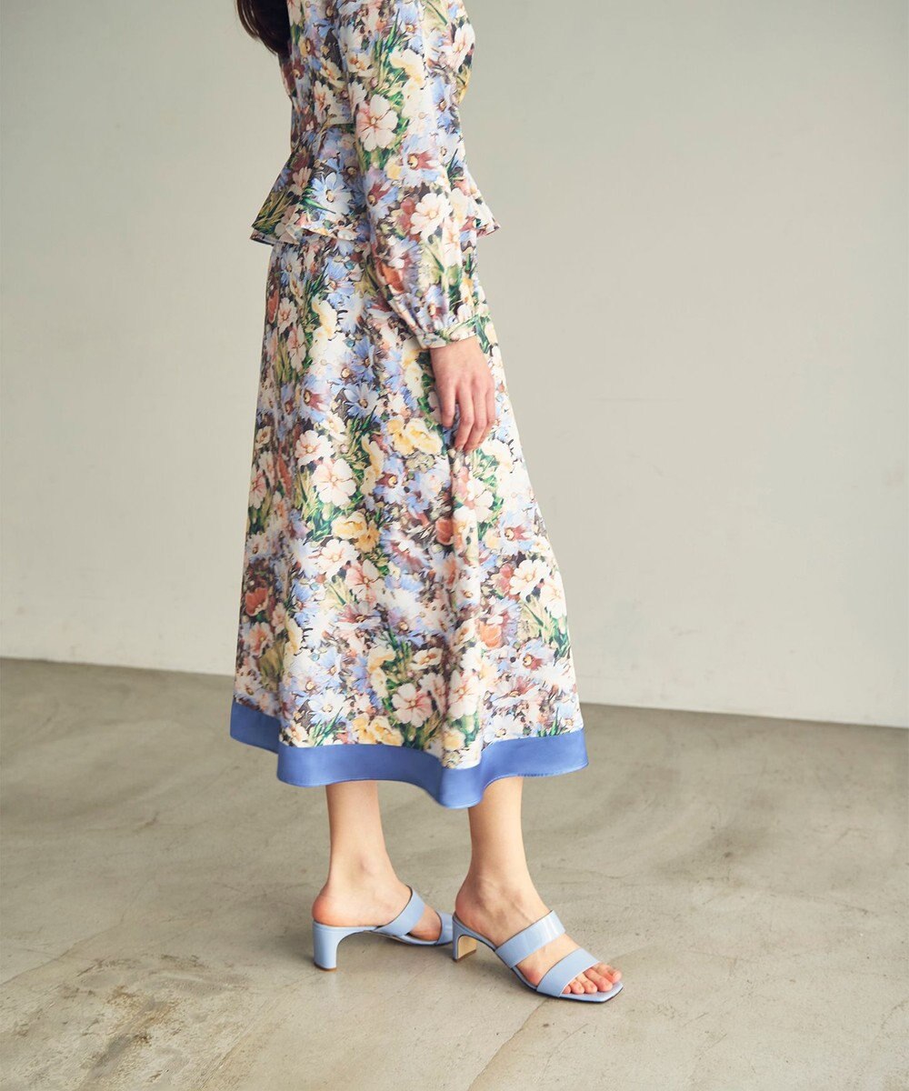 GRACE CONTINENTAL グラデフラワープリントスカート 