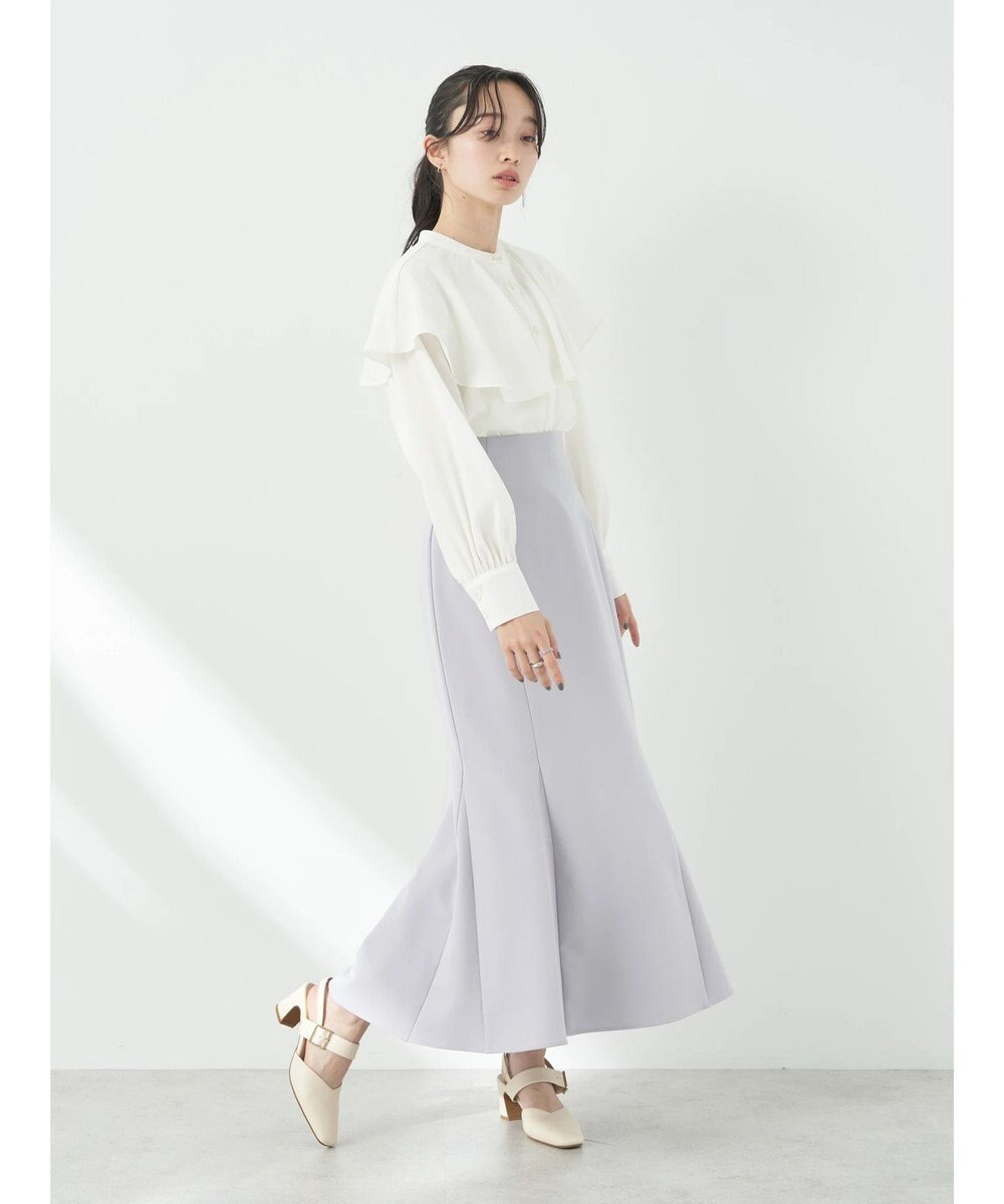 earth music&ecology ケープカラーブラウス 