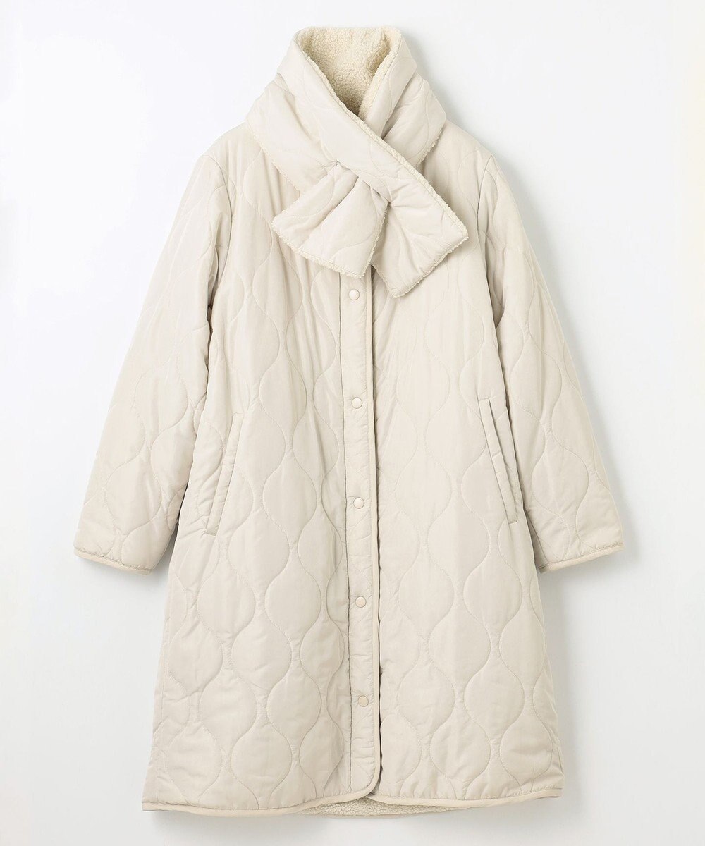ANY L 【マフラー付き】キルトリバーシブルコート 