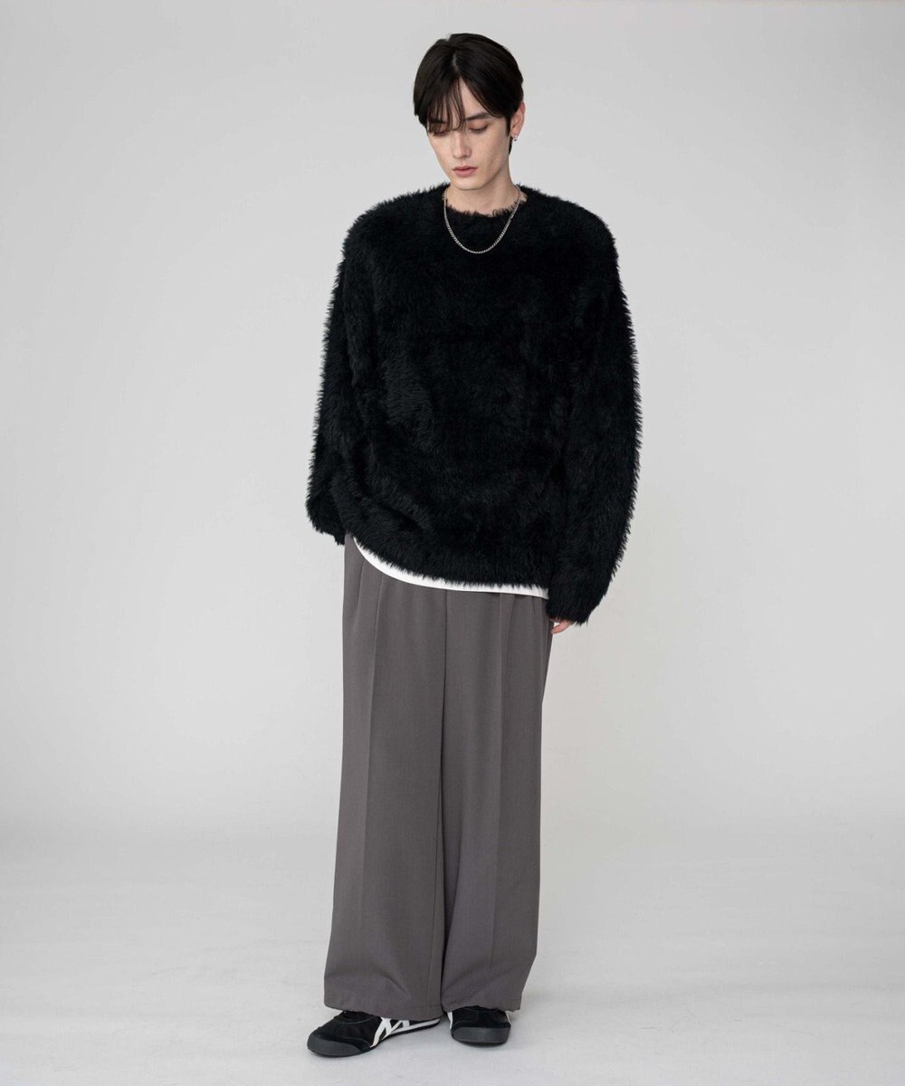 WEGO 【2025秋冬新作/ユニセックス着用ITEM/MLサイズ展開】フェザーニットプルオーバー 