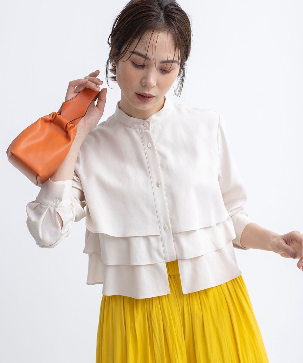 組曲 【WEB限定カラーあり】リヨセルシャーティング ティアードブラウス 