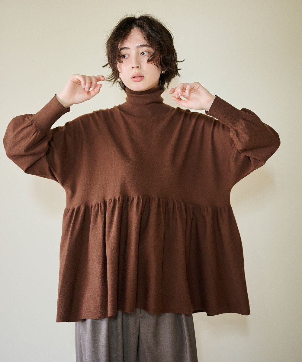 #Newans 【洗える】ペプラムデザインワイドシルエットプルオーバー 