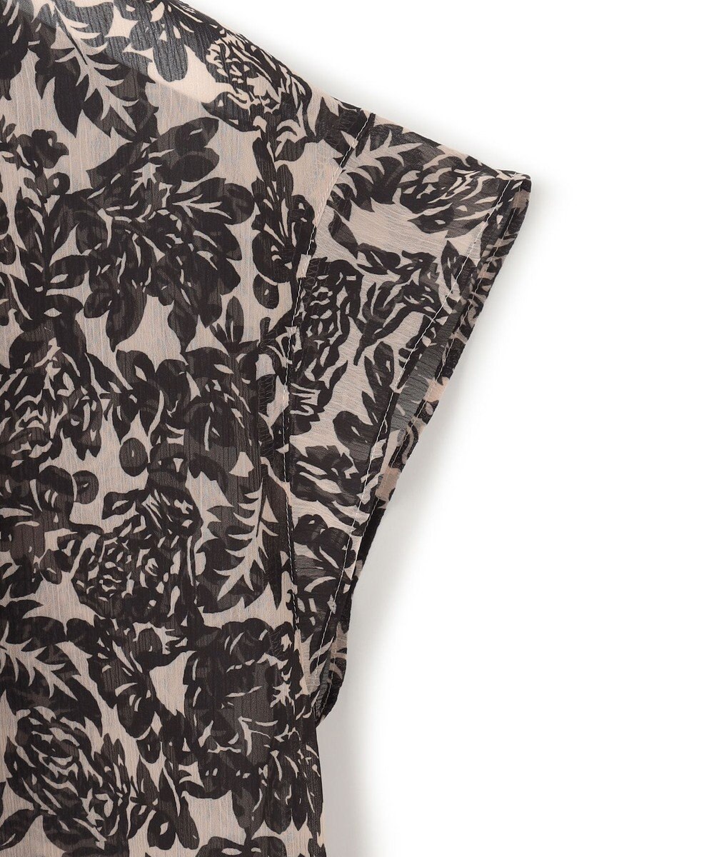 23区 【洗える】ボタニカルプリント スキッパー ブラウス 