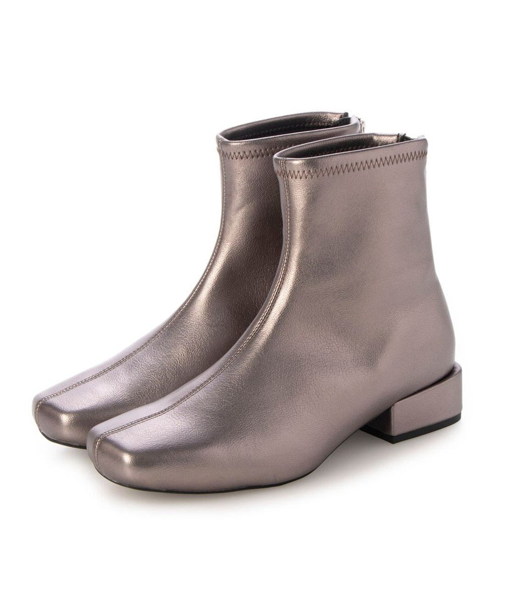 MODE ET JACOMO <carino>【レイン対応】スクエアトゥローヒールブーツ 