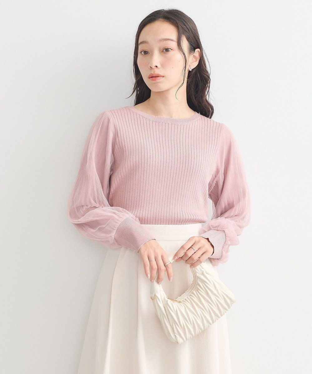 earth music&ecology マジョリカプリーツチュールニットプルオーバー 