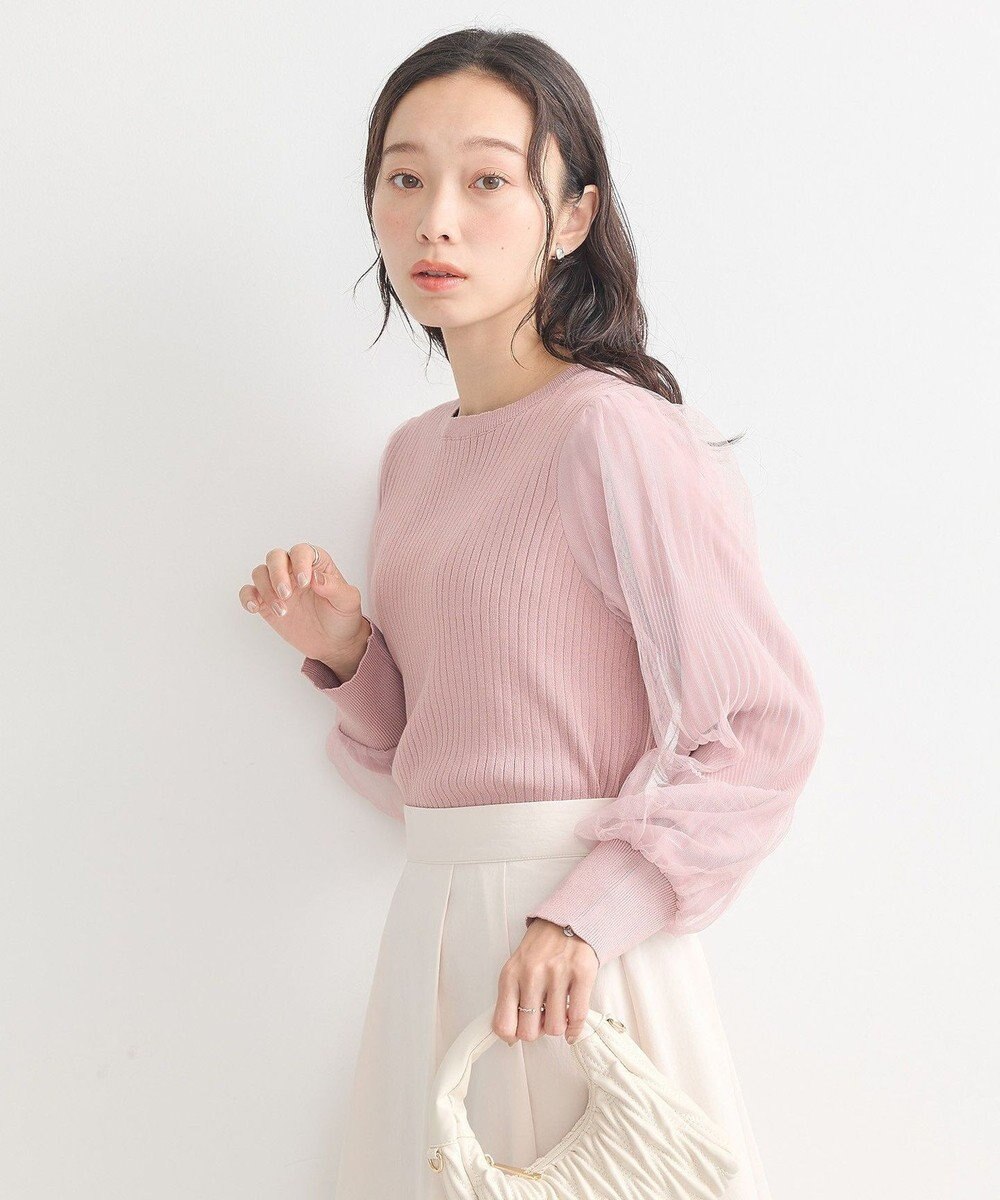 earth music&ecology マジョリカプリーツチュールニットプルオーバー 