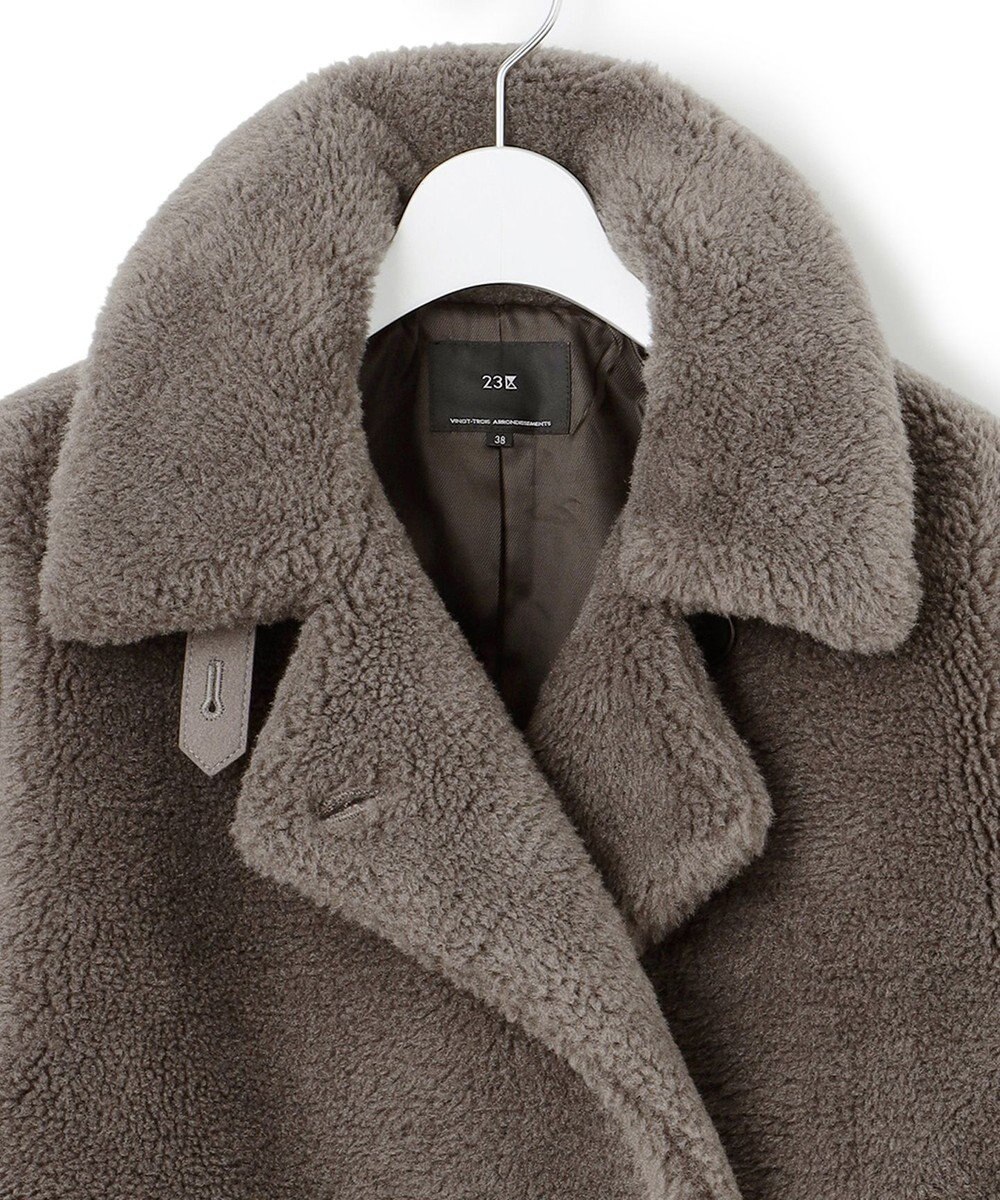 23区 S 【CanCam11月号掲載】ECOPELテディボア ダブルフロント アウター 