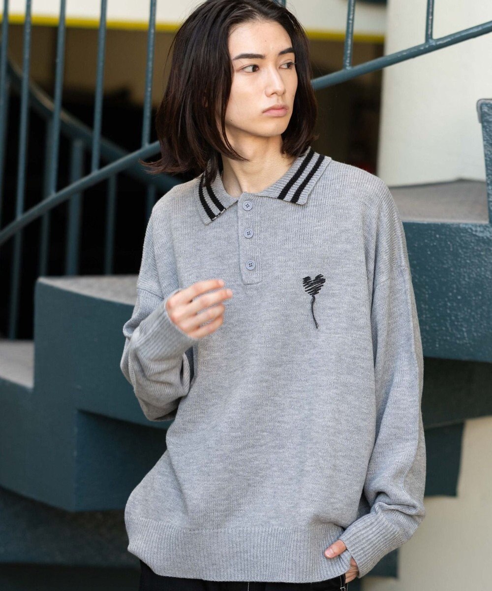 WEGO ラインポロニットプルオーバー 