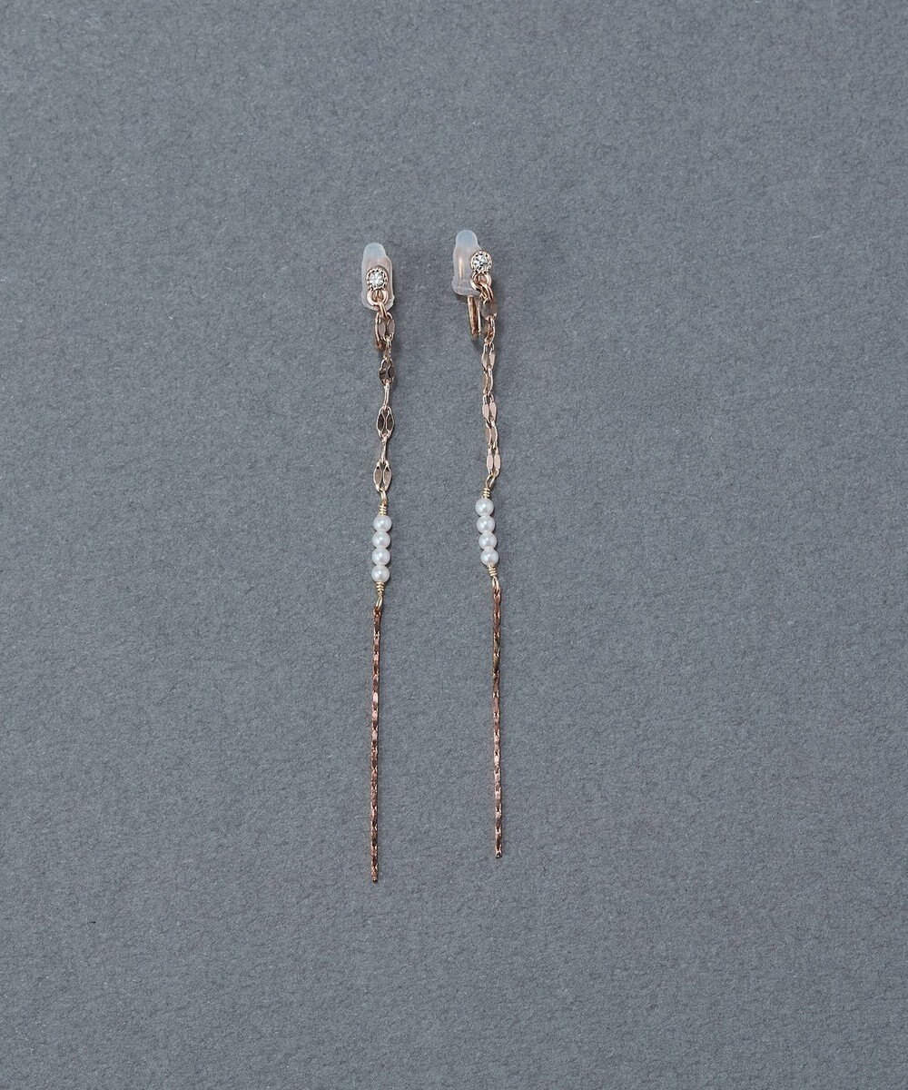 Phoebe 〈痛くないシリーズ/金属アレルギー対応〉ルミナスビジューライトフィットイヤリング 揺れる/パール 