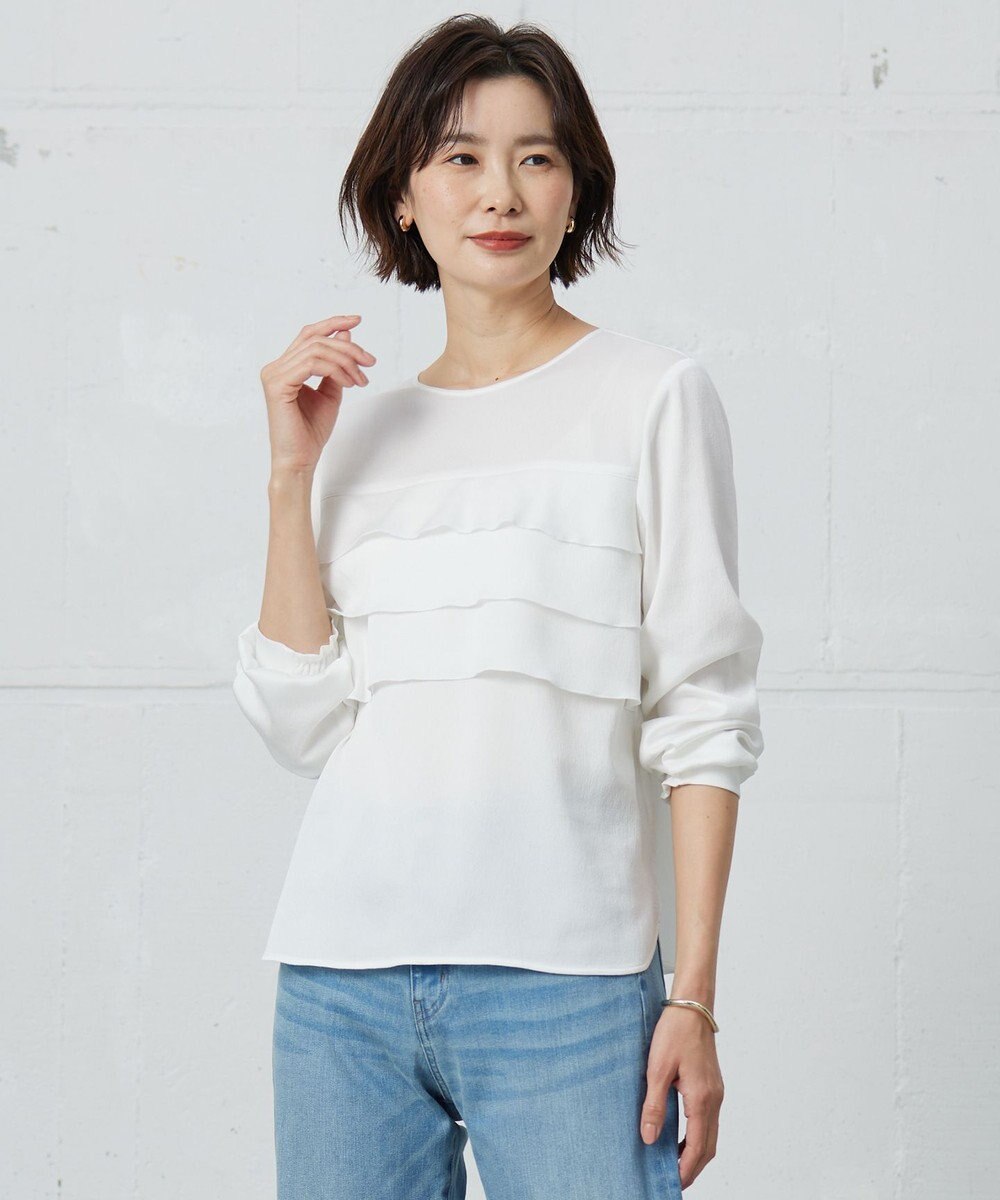 J.PRESS LADIES 【洗える】ヴィンテージWAVE ブラウス 