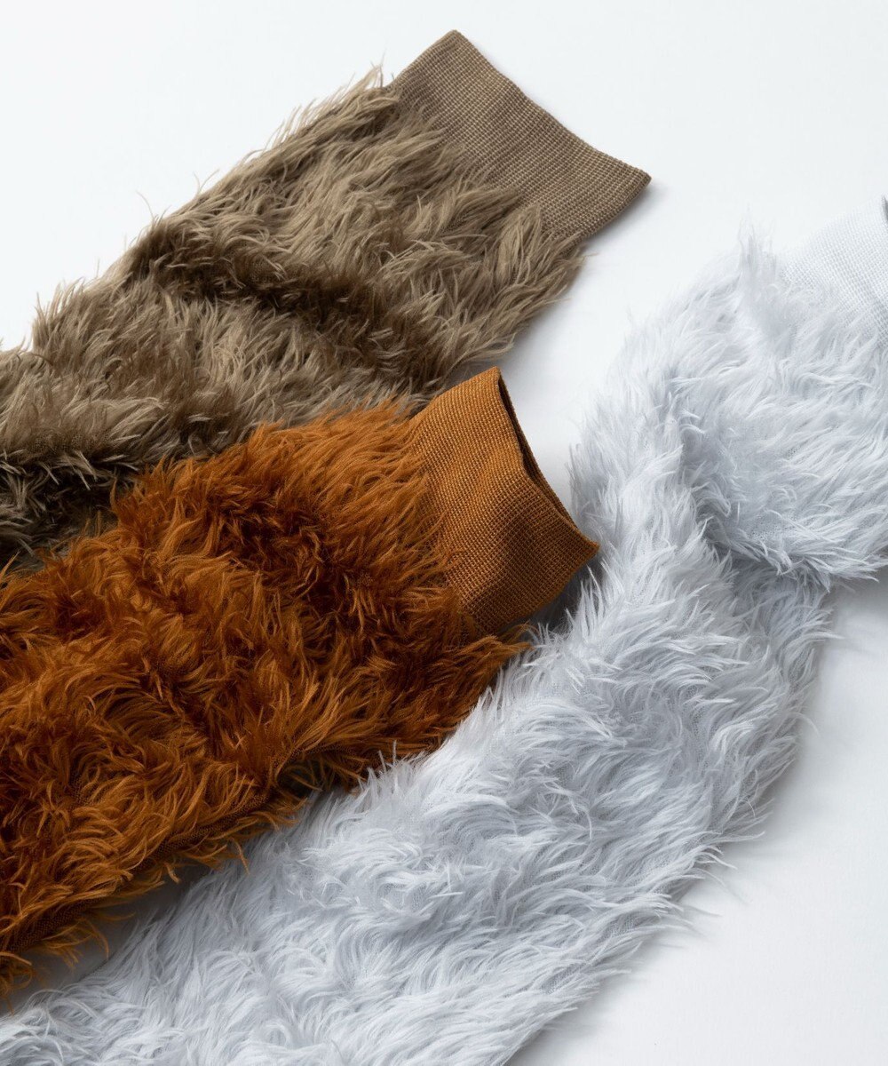 TRICOTE FAKE FUR HIGH SOCKS／フェイクファーハイソックス 