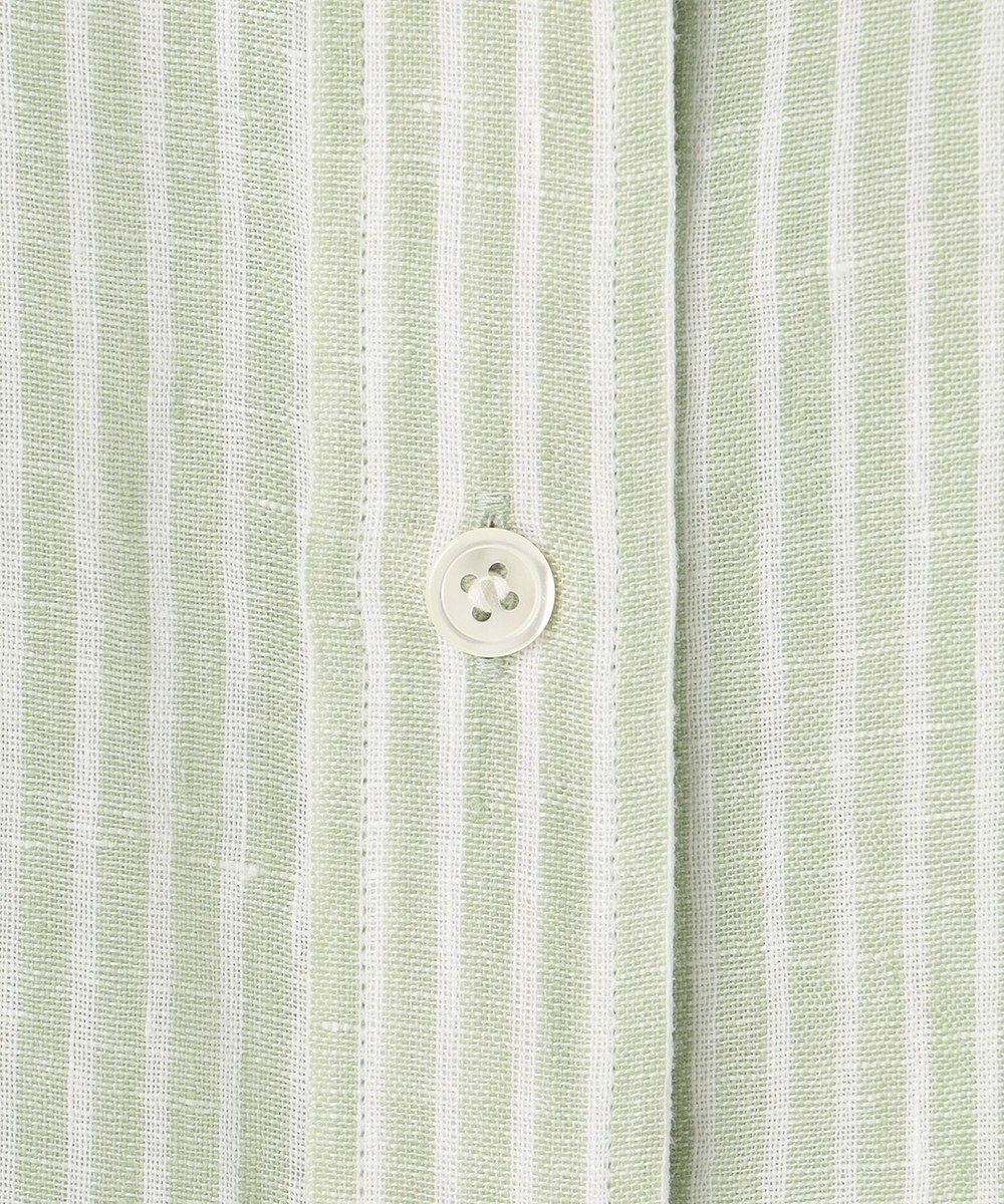 23区 【洗える】LIBECO バンドカラー シャツ 