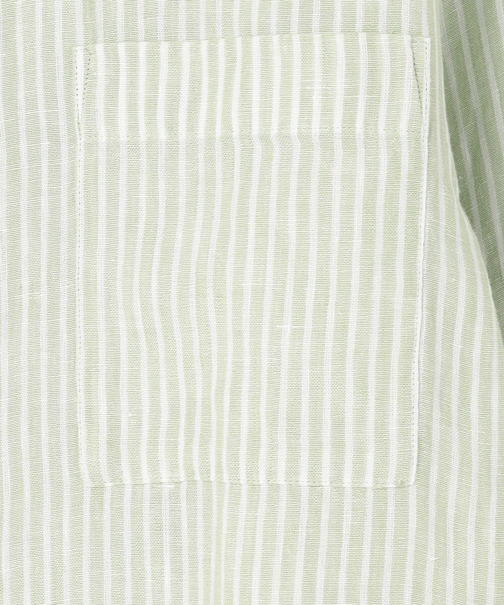 23区 【洗える】LIBECO バンドカラー シャツ 