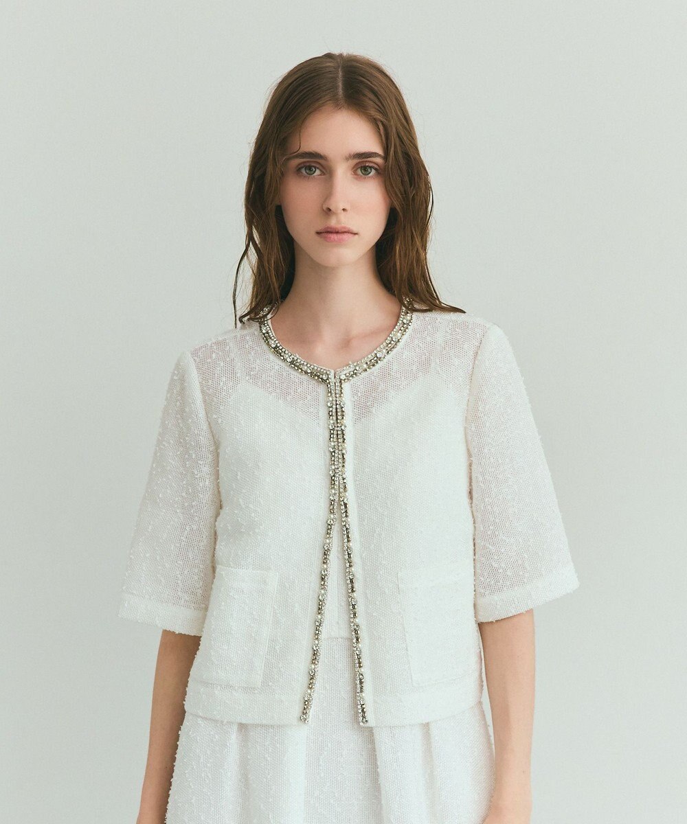 GRACE CONTINENTAL メッシュツイードジャケット 