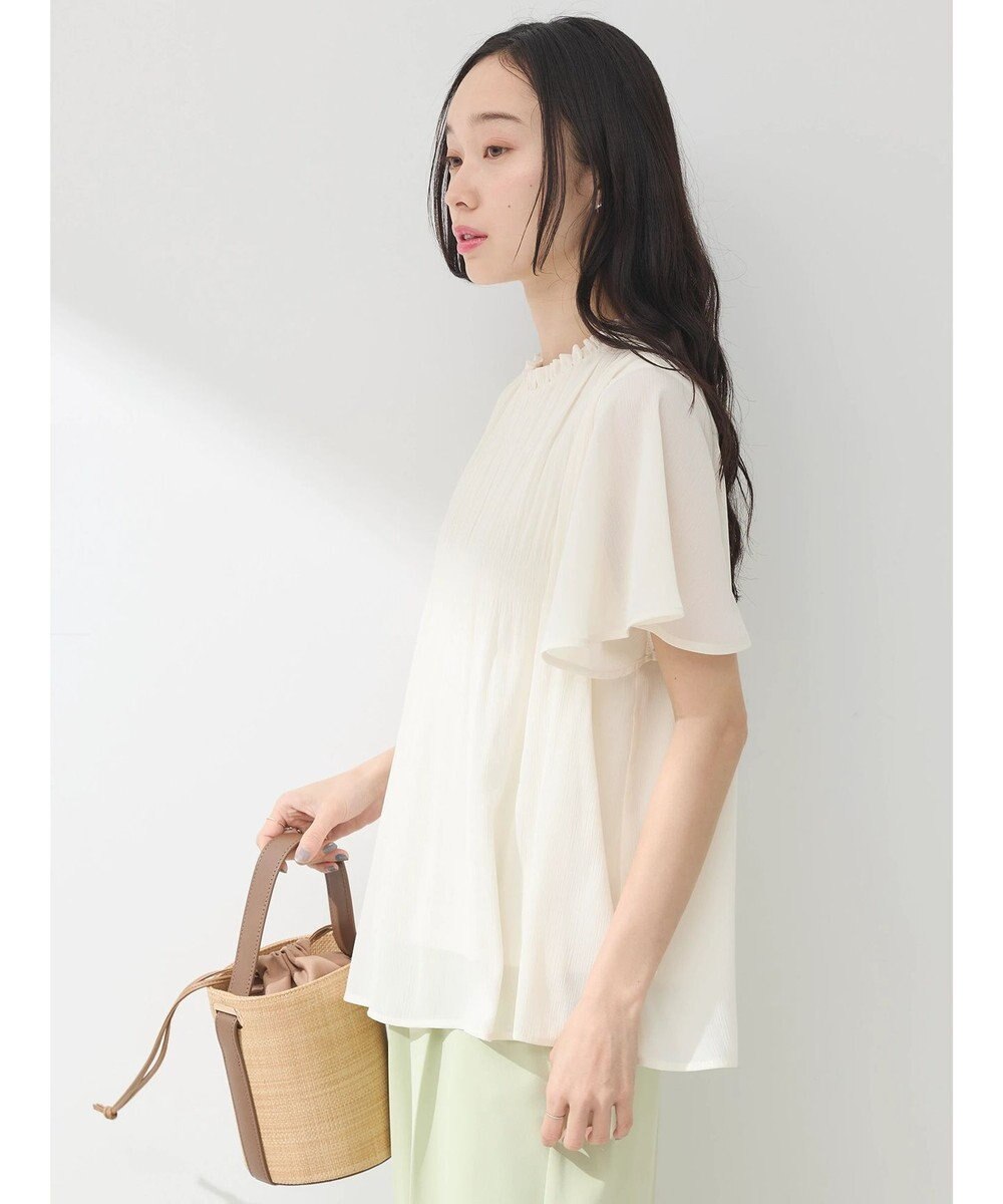 earth music&ecology マジョリカプリーツ半袖ブラウス 