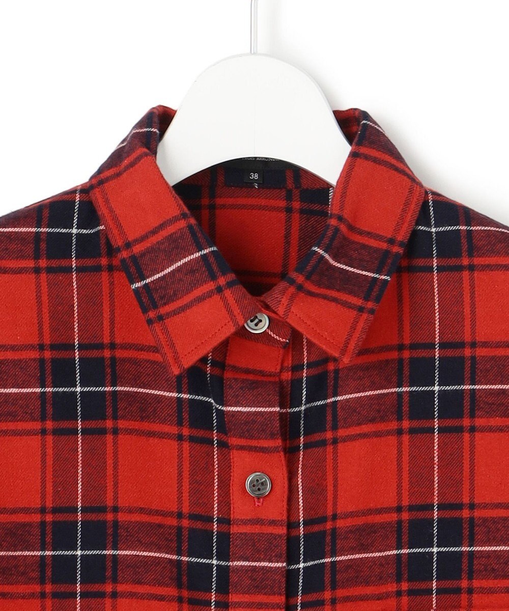 23区 L 【洗える】ブラッシュド ビエラチェック シャツ 