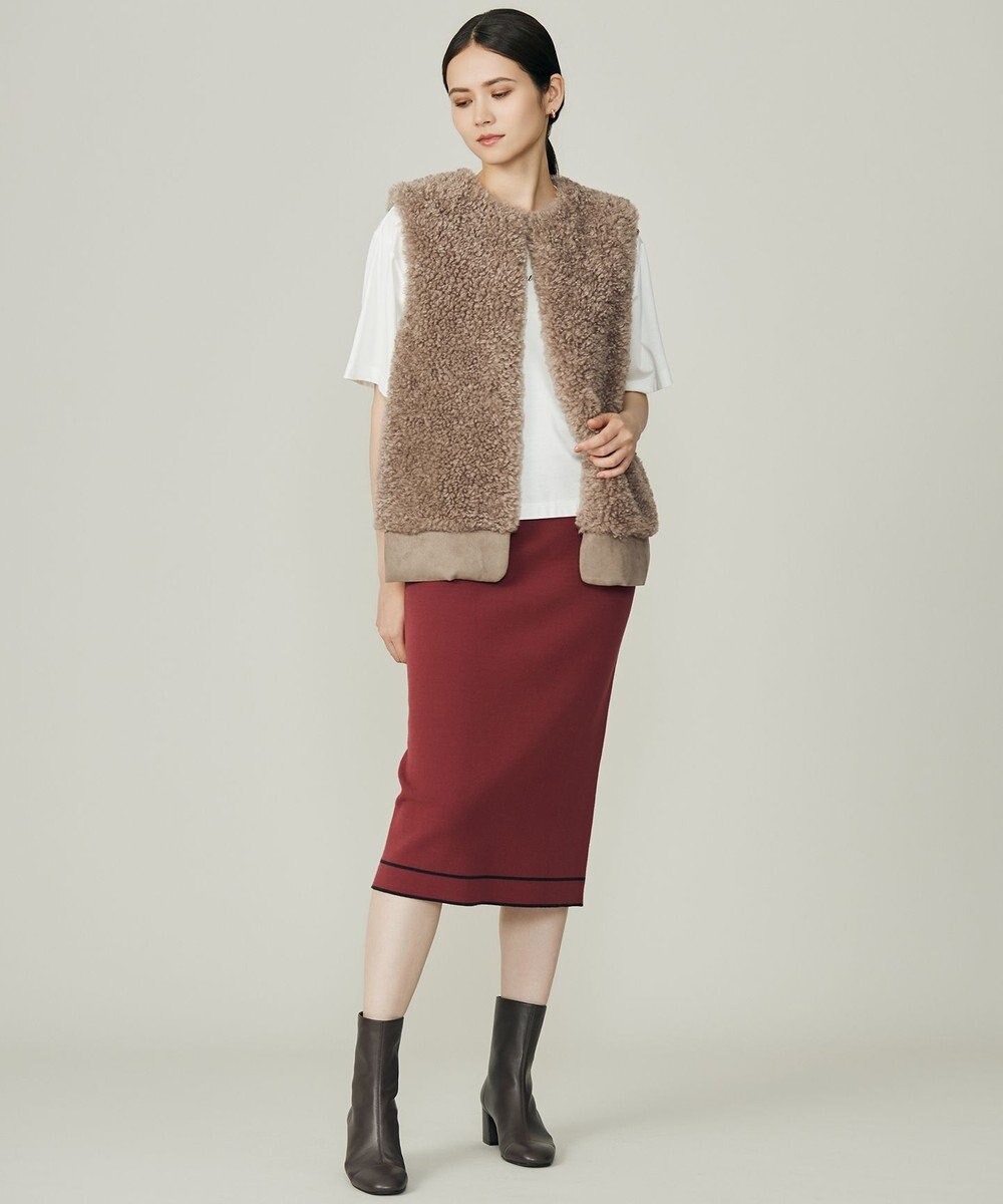 自由区 S レーヨンストレッチIライン スカート 