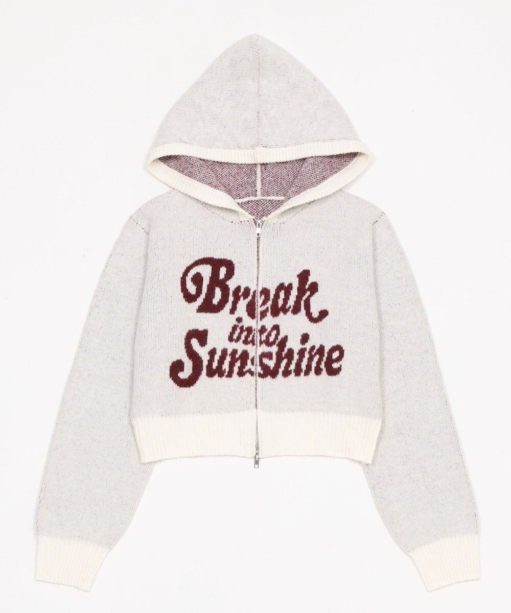 WEGO フラッフィーグラフィックジャガードニットZIPパーカー 