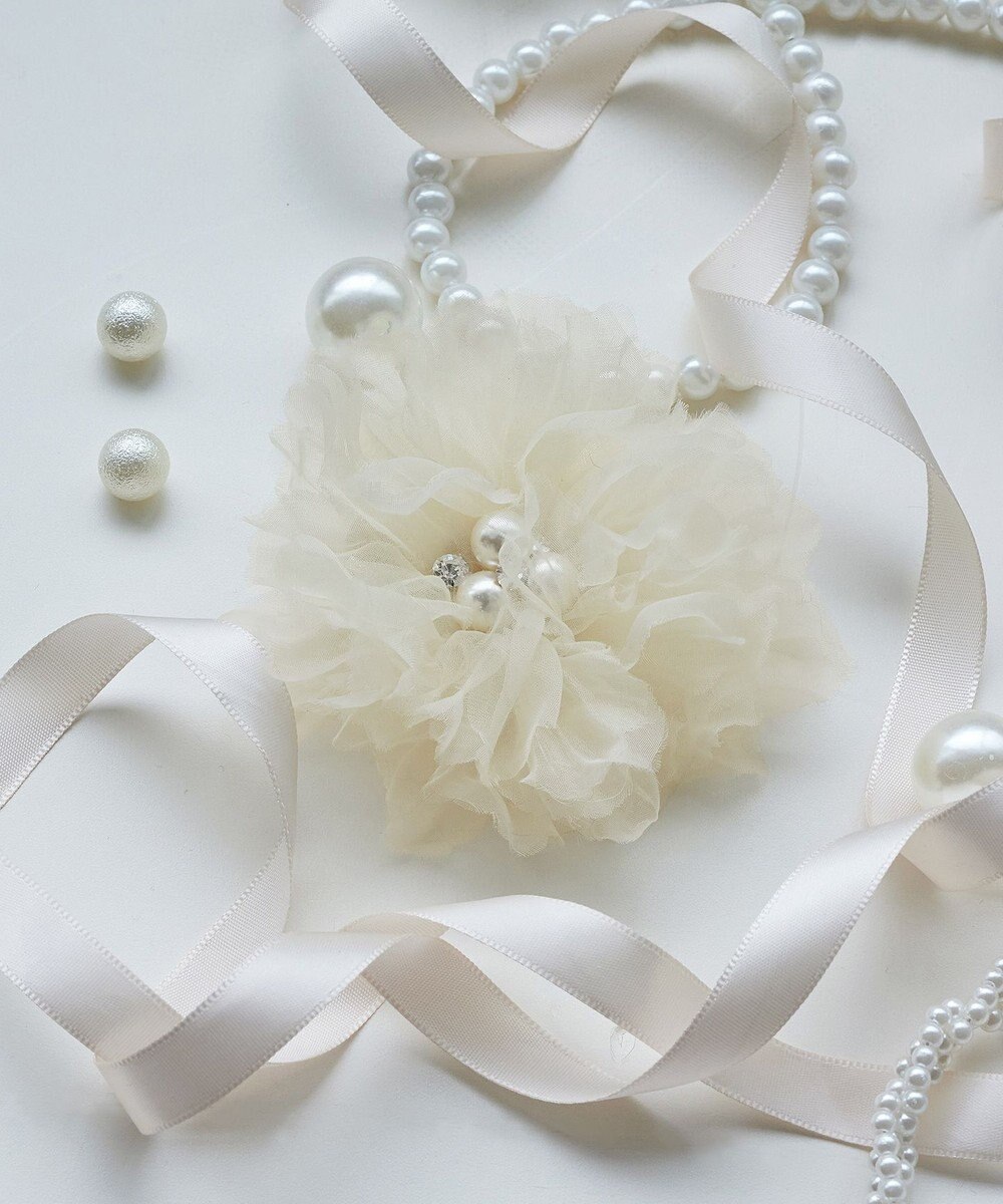 Tiaclasse チュールフラワーコサージュ 