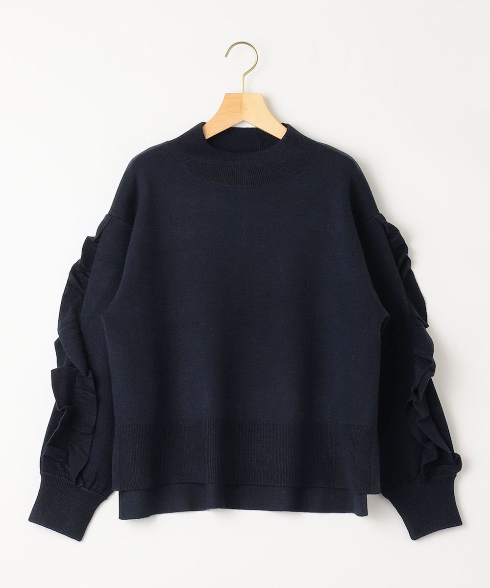 組曲 【WEB限定】袖フリル付きニットプルオーバー 