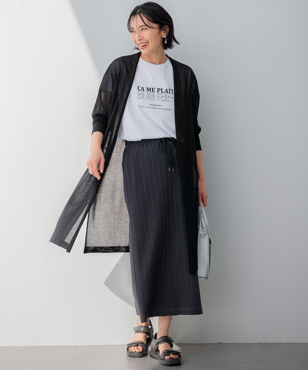 23区 【SLOW/一部店舗限定】ランダムリブフライス スカート 