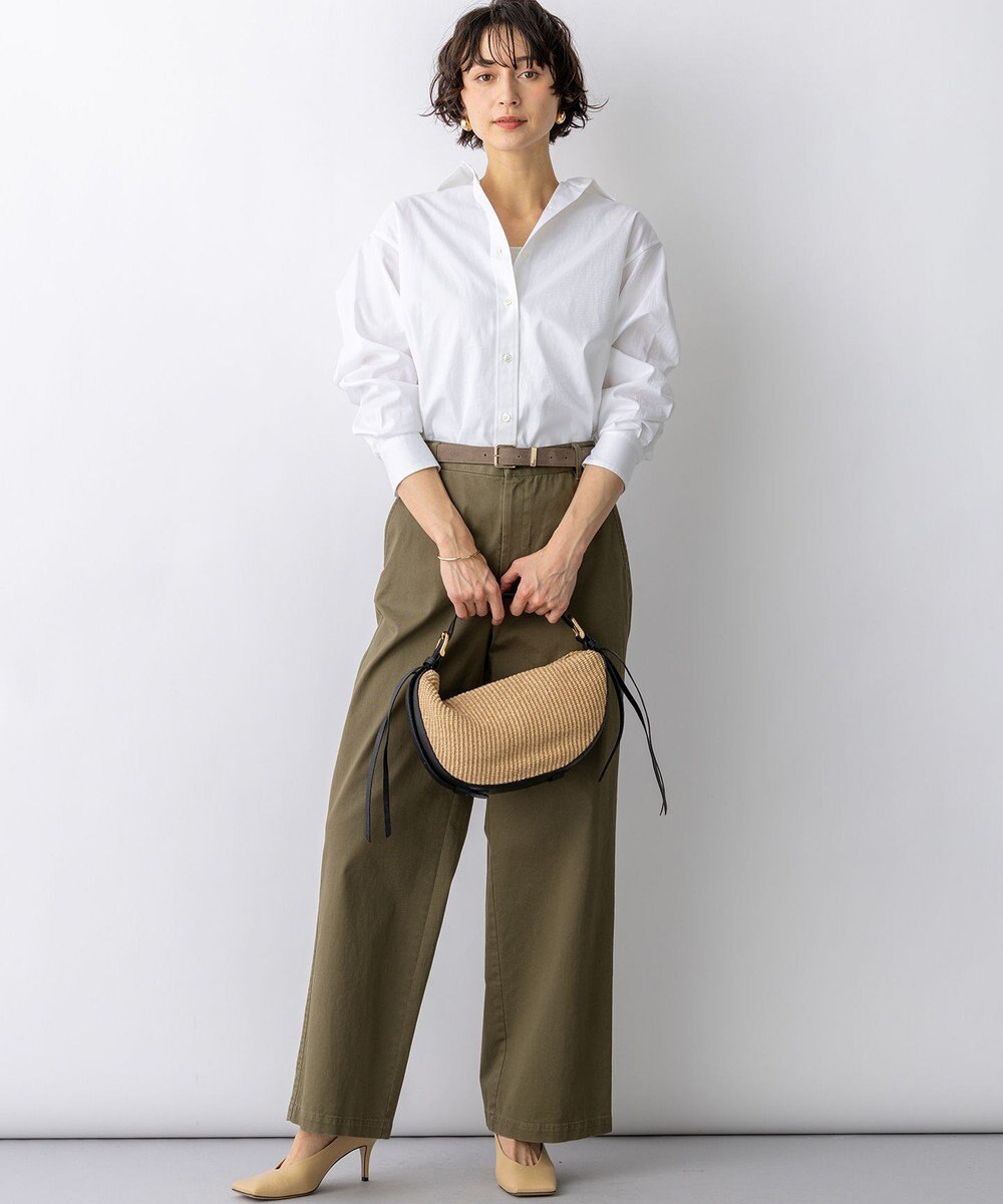 23区 VIOLAd'ORO ラフィアシート レザーコンビ ワンハンドルバッグ 