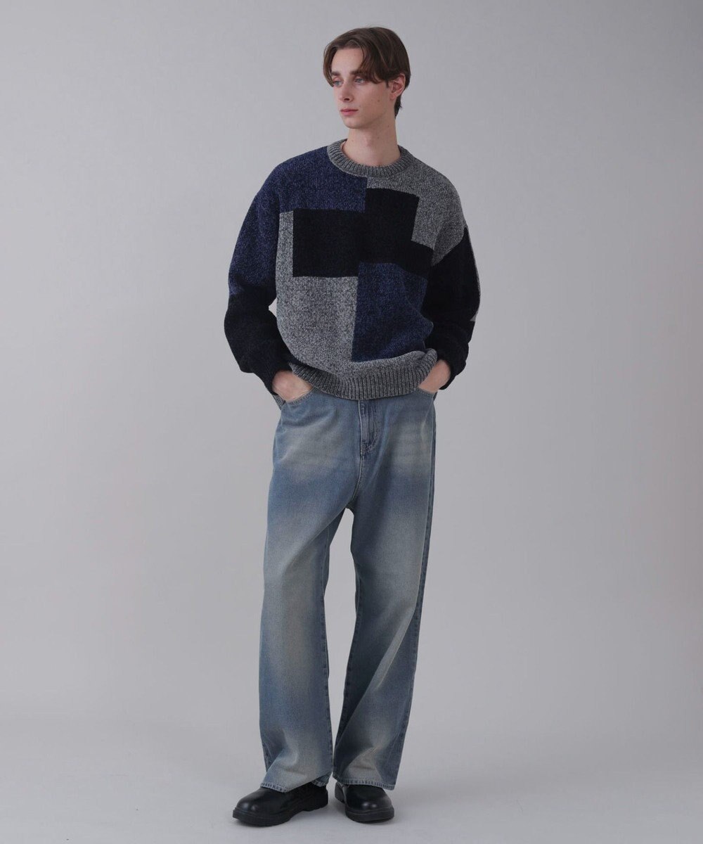 WEGO 【ユニセックス着用ITEM/SMLサイズ展開/ウエスト調整可】バギーデニムパンツ 