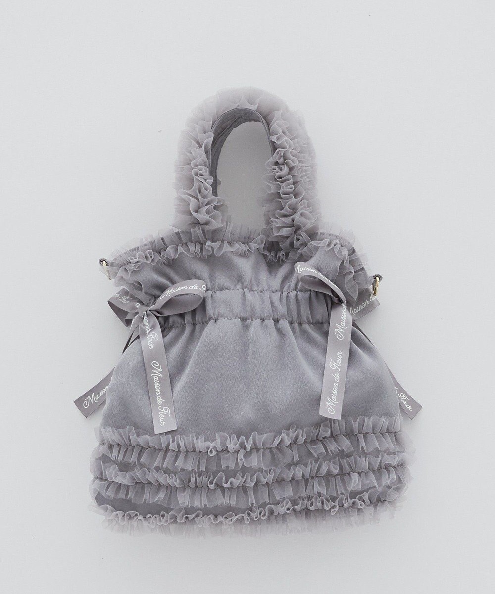 Maison de FLEUR チュールフリルダブルリボン2Wayトート 