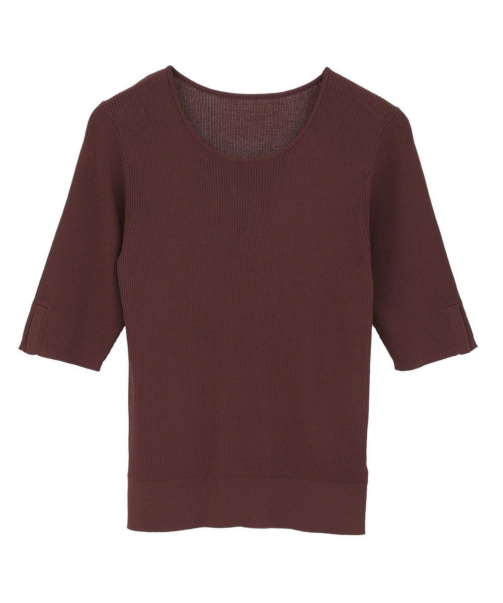 YECCA VECCA 5分袖リブニット 