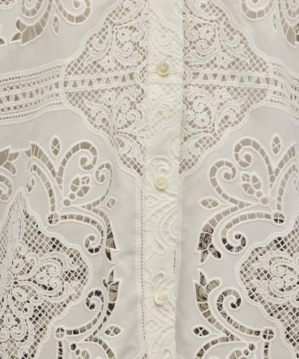 GRACE CONTINENTAL パネル刺繍シャツ 