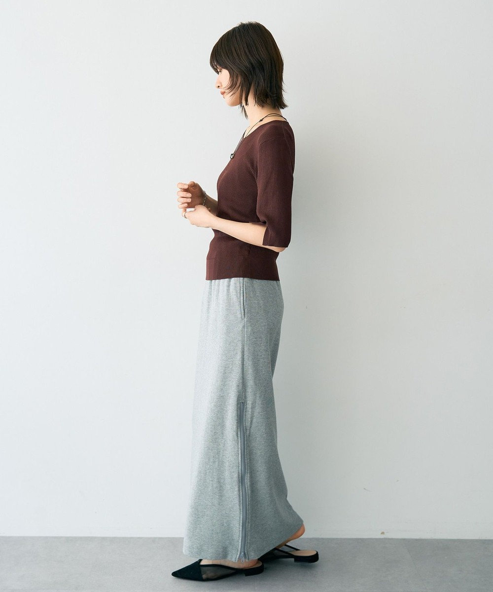 YECCA VECCA 5分袖リブニット 