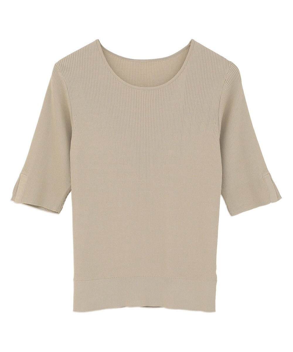 YECCA VECCA 5分袖リブニット 