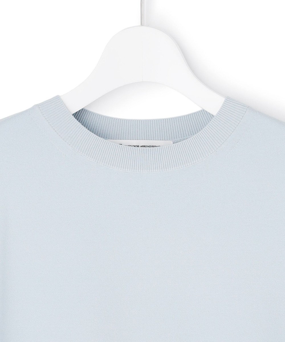 23区 L 【先行予約】レーヨンポリエステルストレッチ フレンチスリーブ ニット 