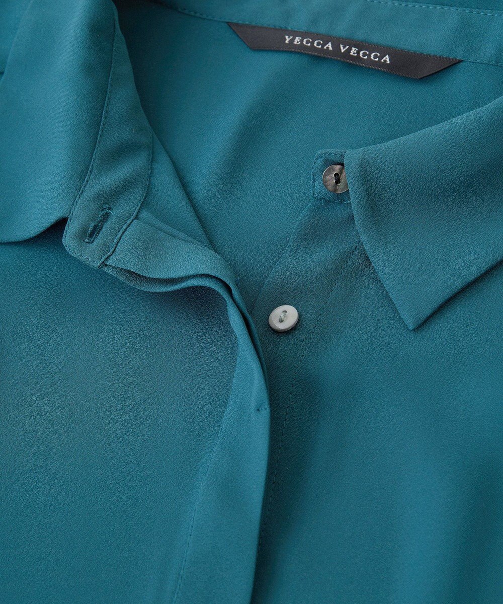 YECCA VECCA ラインプリーツスリーブシャツ 