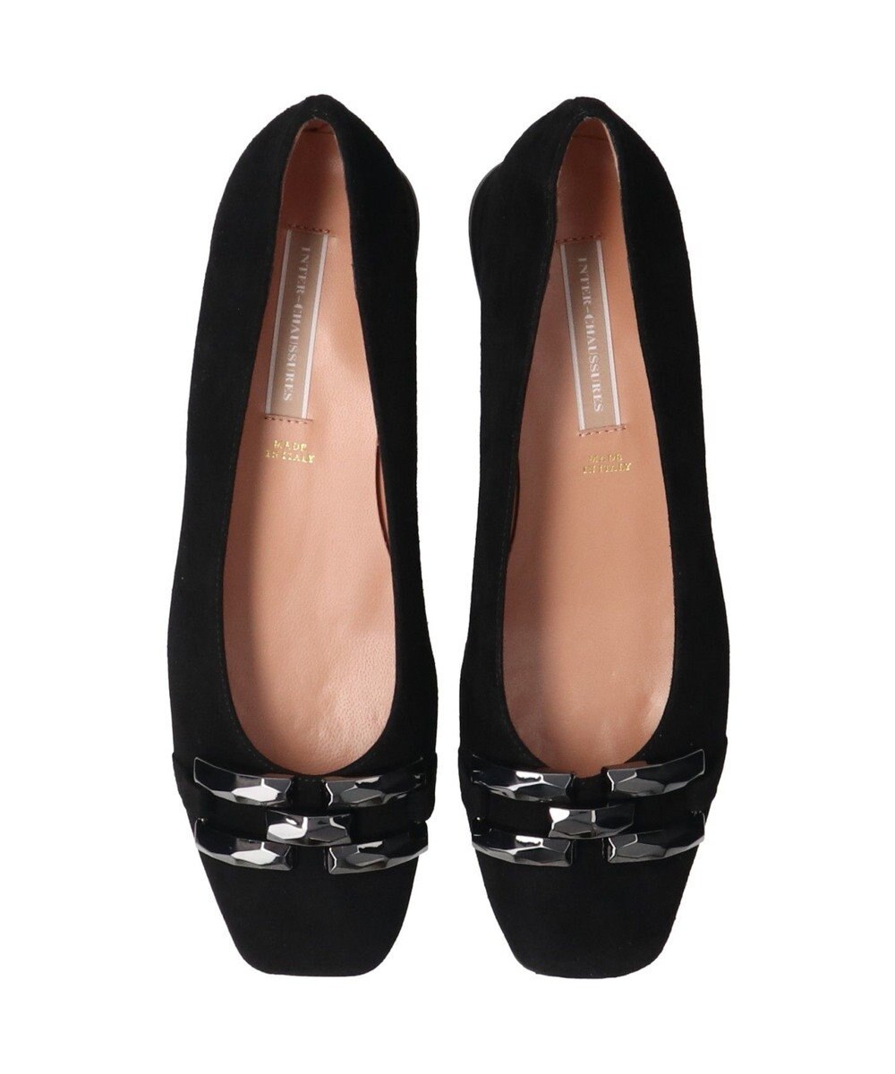 INTER-CHAUSSURES 【INTER-CHAUSSURES】スクエアトウローヒールバックルパンプス 