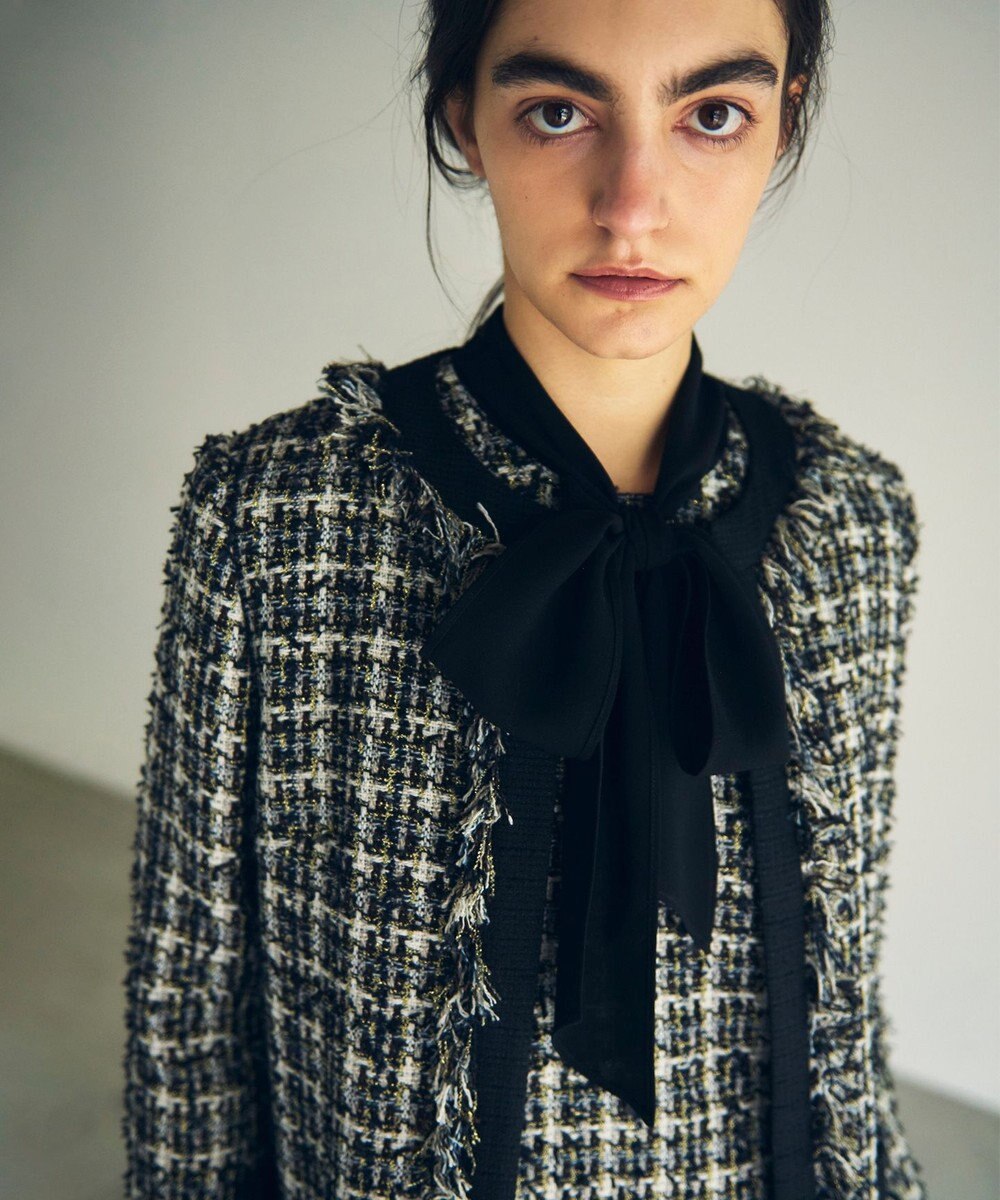 GRACE CONTINENTAL フリンジツイードジャケット 