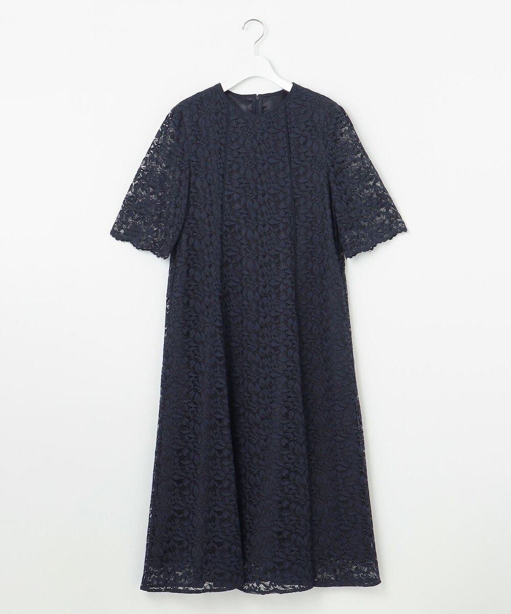自由区 S 【洗える】フラワーリーフコードレース ワンピース 