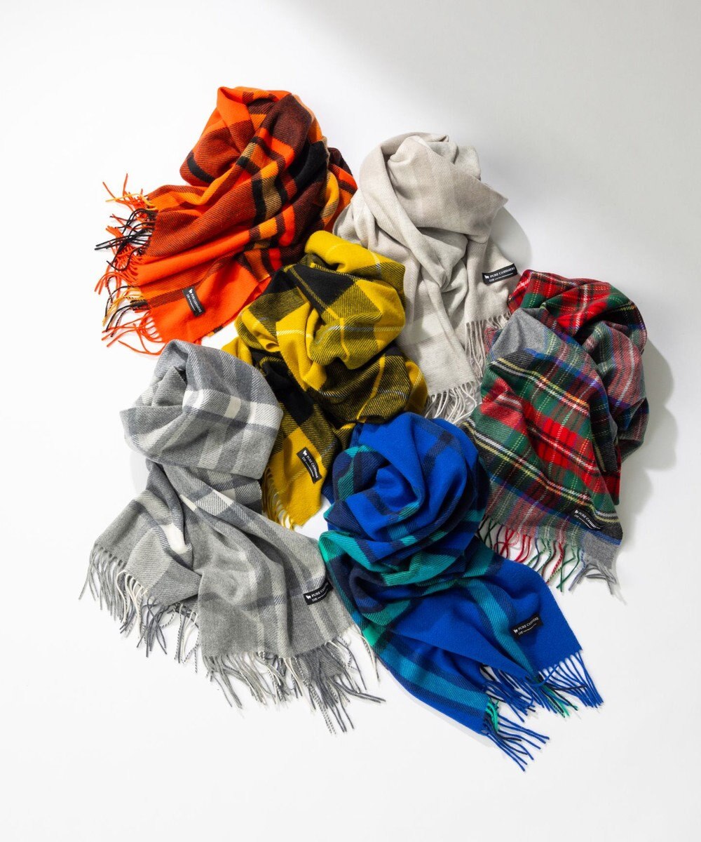 23区 カシミヤ チェック ストール 