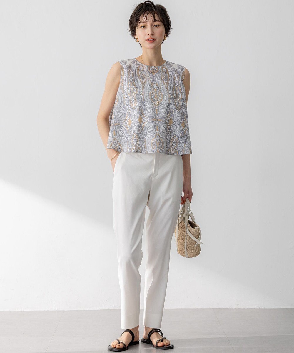 23区 【洗える】Ratti ドローイング ペイズリー プリント ブラウス 