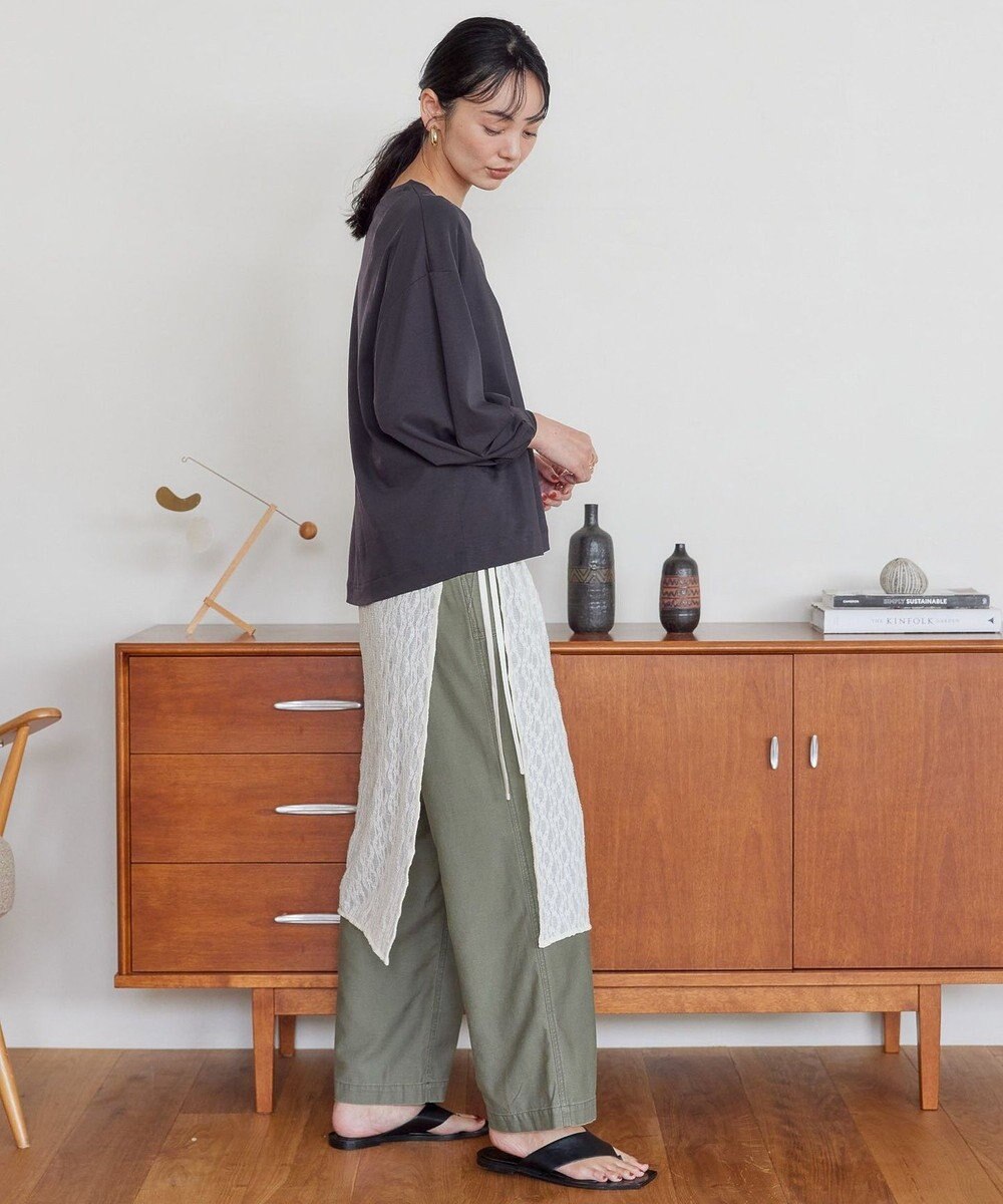 AMERICAN HOLIC 接触冷感7分袖タックスリーブカットプルオーバー 