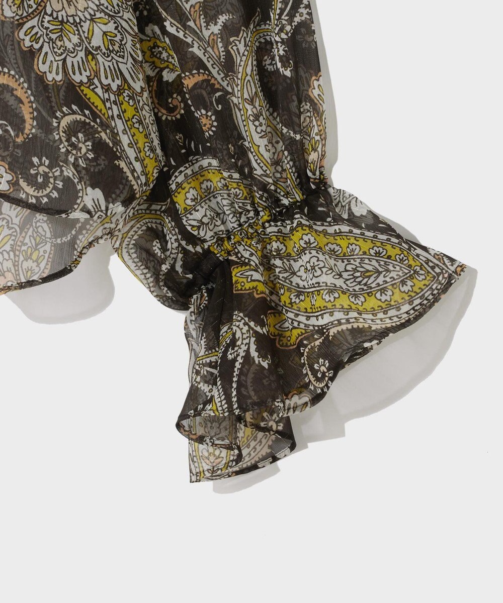 GRACE CONTINENTAL ラメストライププリントブラウス 