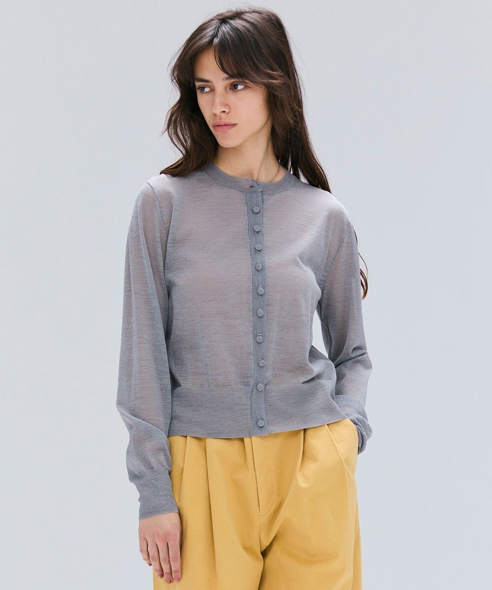 BEIGE， 【洗える・Oggi 10月号掲載】CADDO / シアーウールカーディガン 