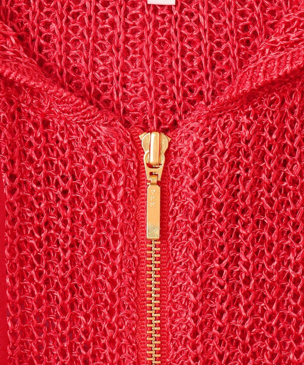 BEIGE， 【洗える】OPTICAL / ペーパーヤーンフーディージップニット 