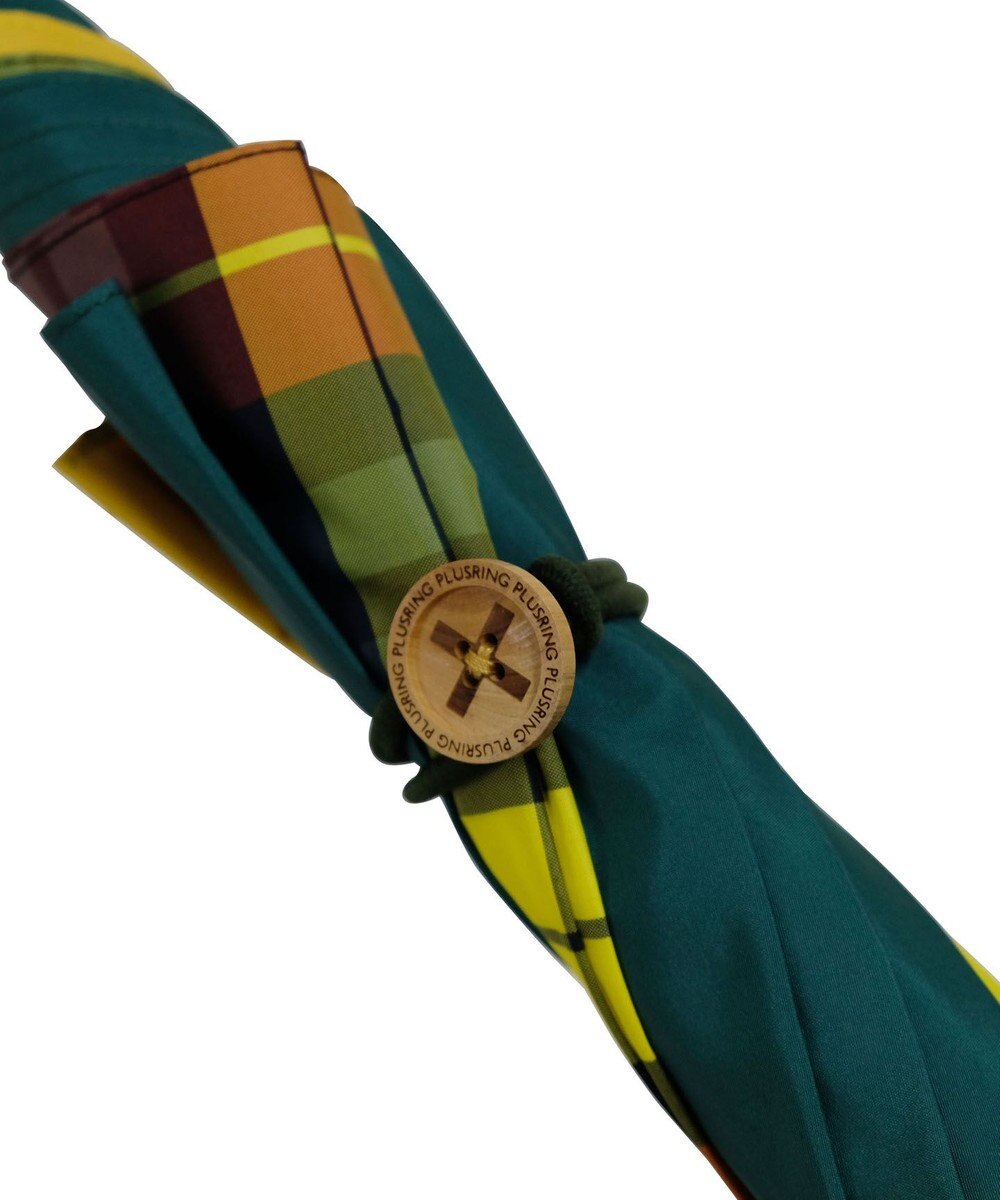 +RING レディース向け プラスリング 晴雨兼用（長ショート） GRN-CHK T1245 