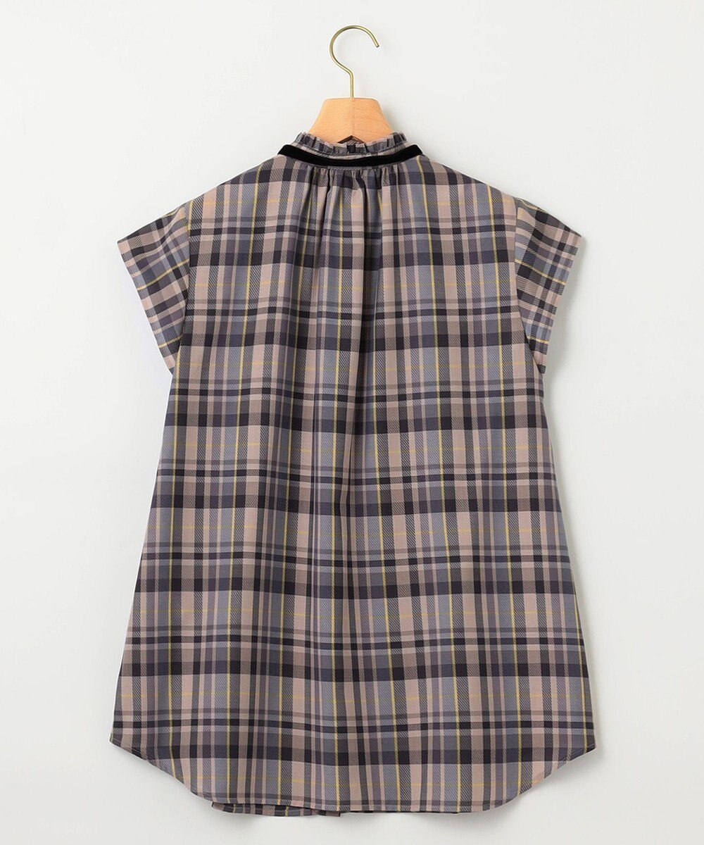 組曲 S 【リボンタイ付き】シアーツイルチェック ブラウス 