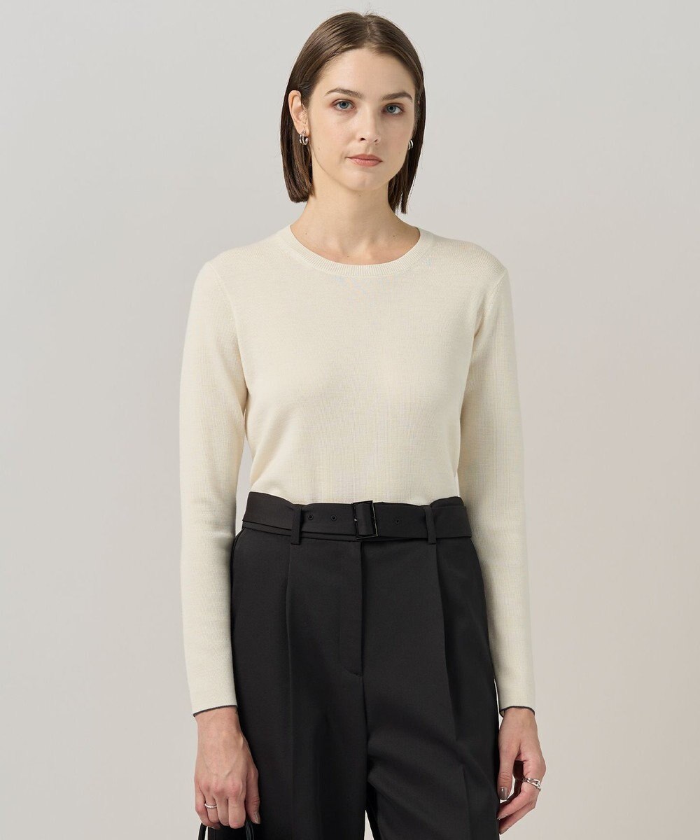 ICB 【洗える】 エクストラファインメリノ クルーネックプルオーバー 