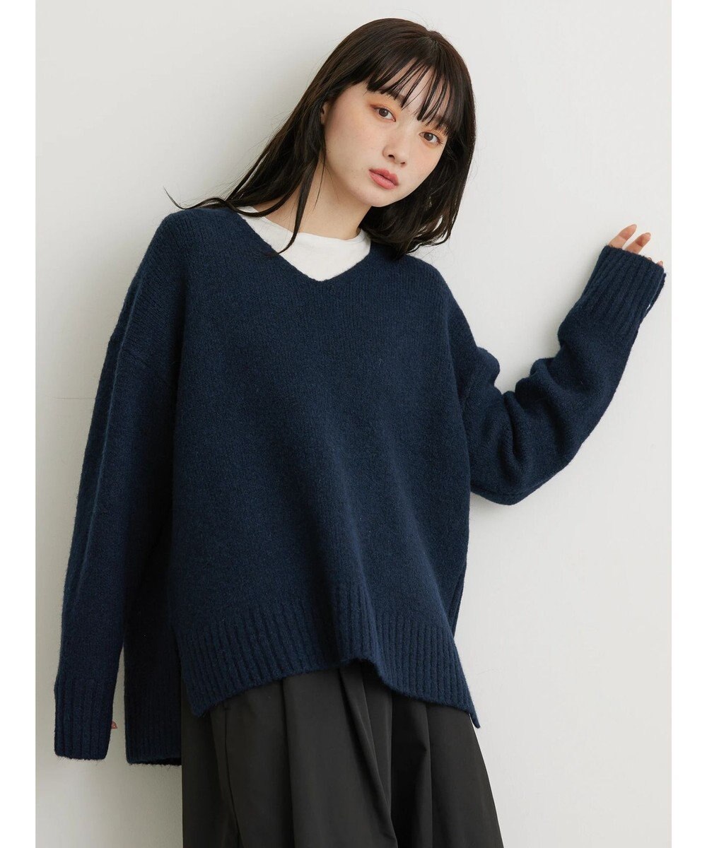 AMERICAN HOLIC ＭｉｘヤーンＶネックニットプルオーバー 