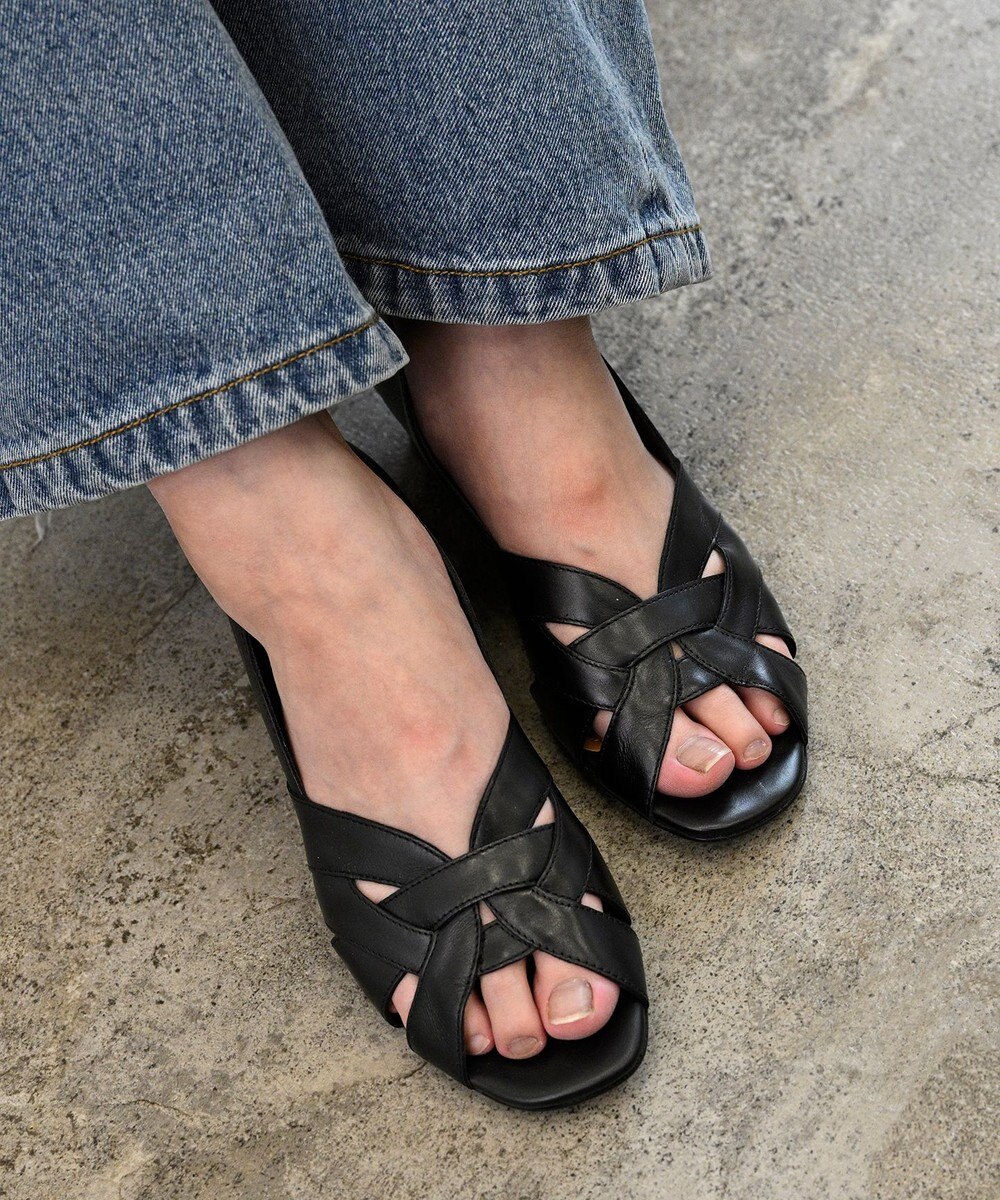 APOM モールドウエッジオープントゥパンプス45 